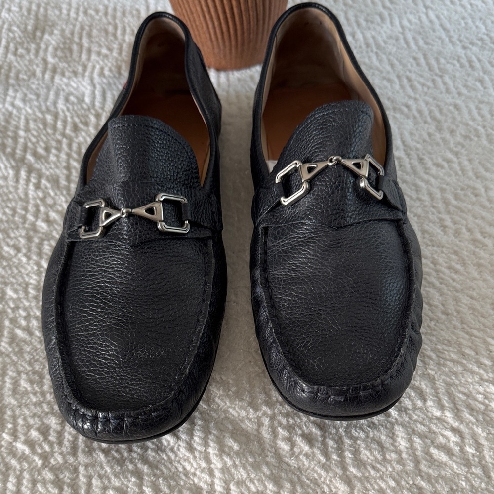 Marc Joseph Black Leather Men's Slip-On Loafers